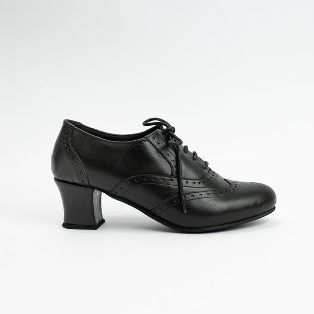 GANDARVA - Zapato Mujer De Cuero Oxford Negro 5 cm