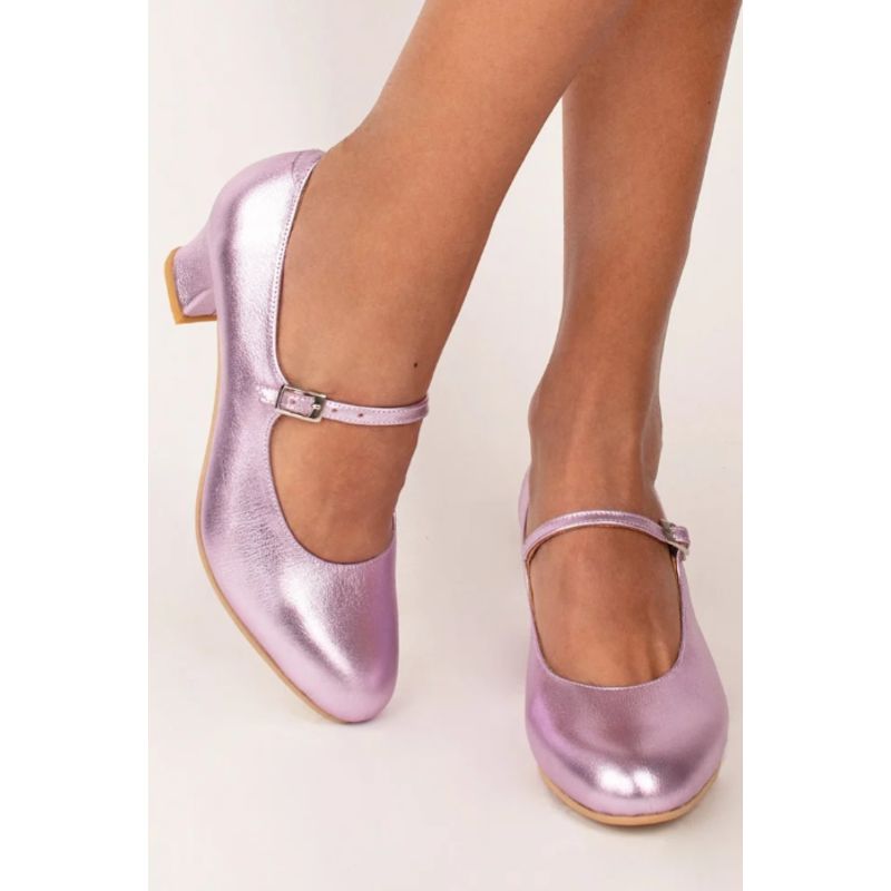 GANDARVA - Zapato Mujer De Cuero Almudena Rose Gold 5 cm