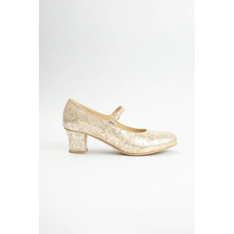 GANDARVA - Zapato Mujer De Cuero Almudena Dorado 5 cm