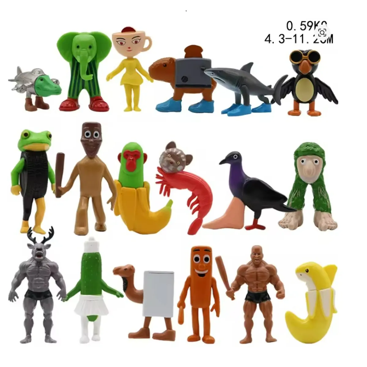 GENERICO - Tralalero Tralala Brainrot set de 2 Figuras coleccionables al azar