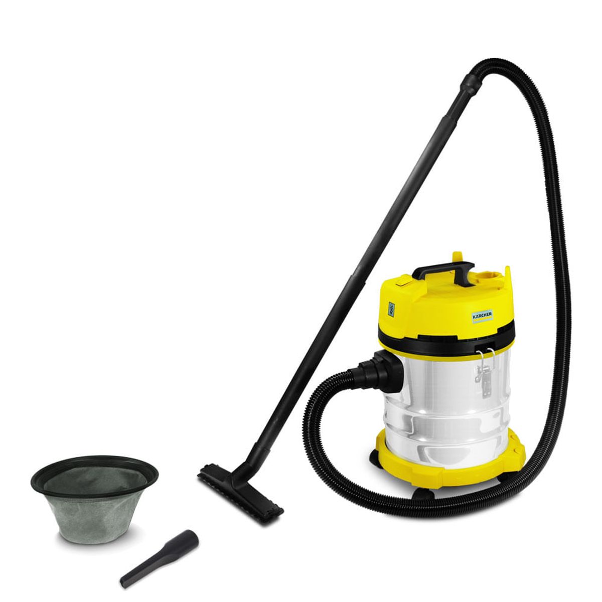 KARCHER - Aspiradora Polvo y Agua NT 2100 INOX, Acero Inoxidable. Bajo consumo y alta potencia.