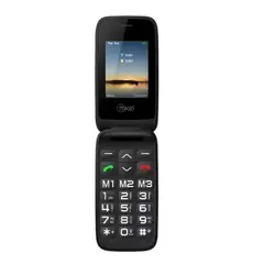 MLAB - Telefono Senior Tipo Almeja 4G Negro Shell 9204