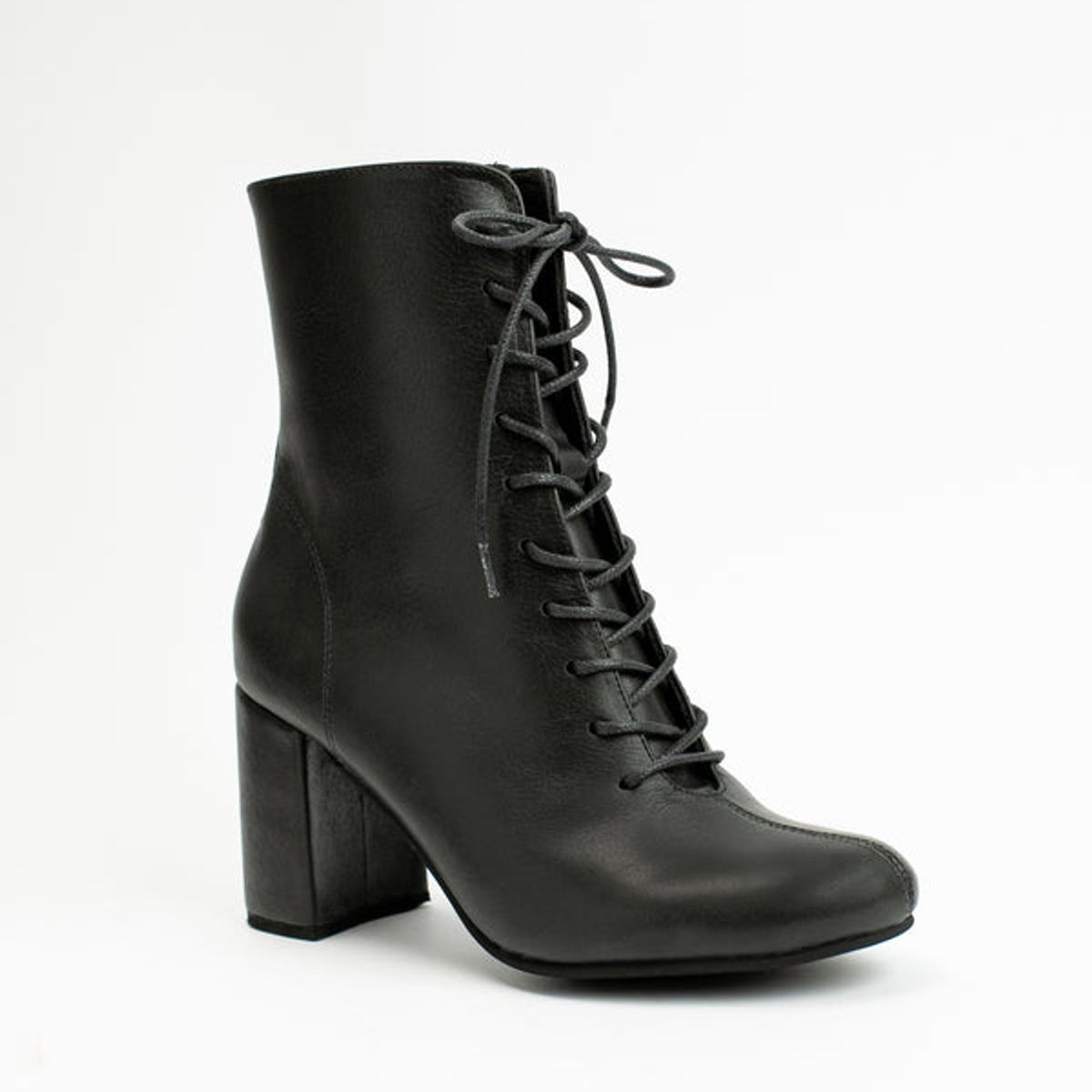 GANDARVA - Botín Mujer De Cuero Atenea Negro Opaco 7 cm