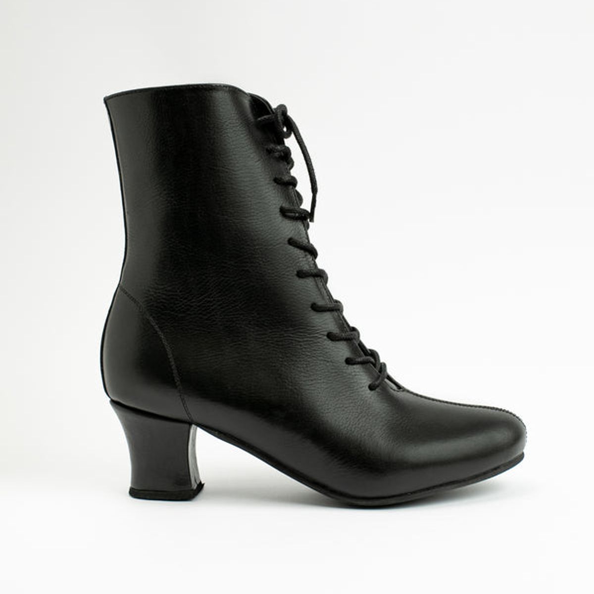 GANDARVA - Botín Mujer De Cuero Atenea Negro Opaco 5 cm