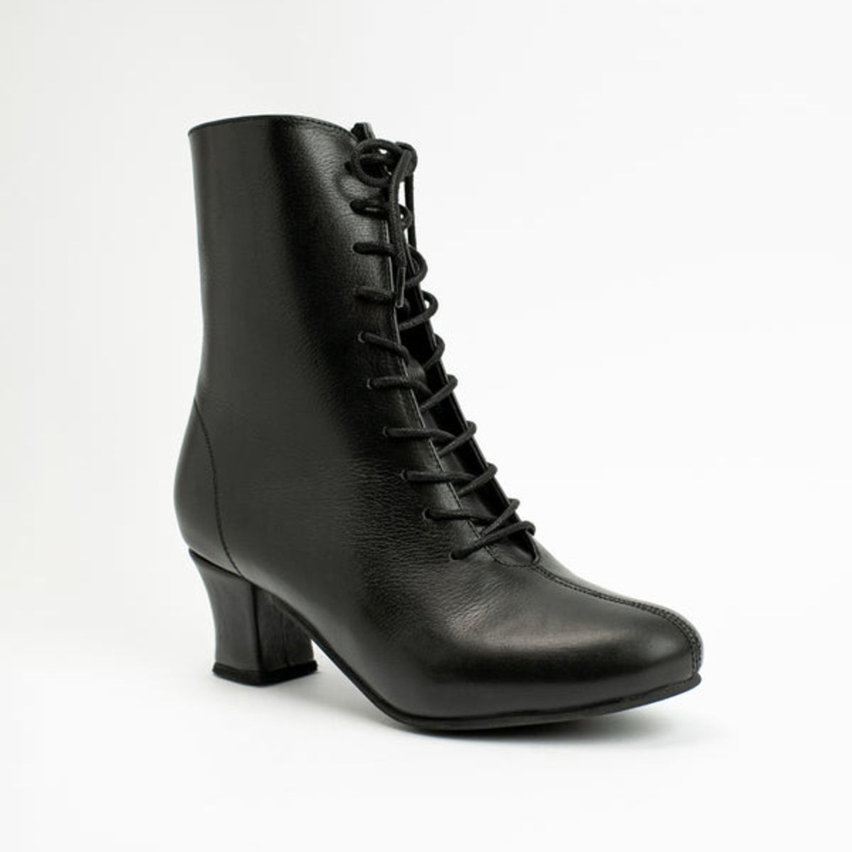 GANDARVA - Botín Mujer De Cuero Atenea Negro Opaco 5 cm