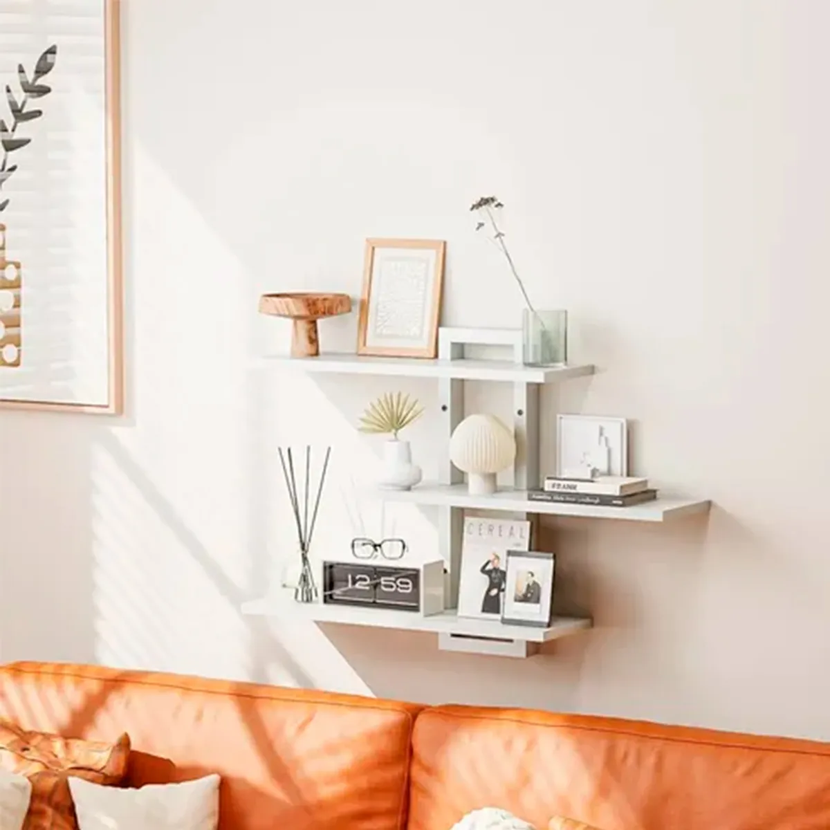 IDEEHOUSE - Set de 3 Repisas Flotantes con Marco Metálico