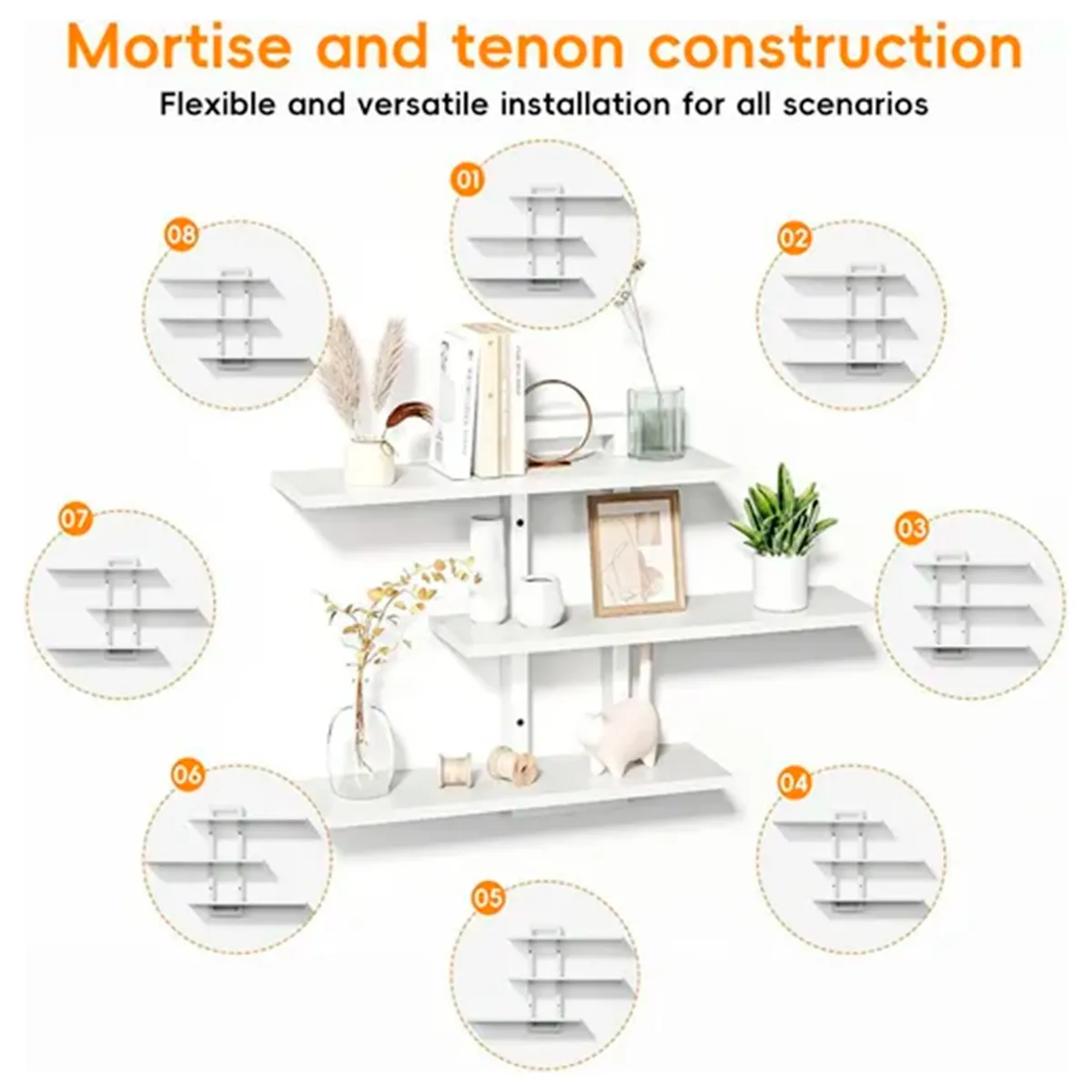 IDEEHOUSE - Set de 3 Repisas Flotantes con Marco Metálico