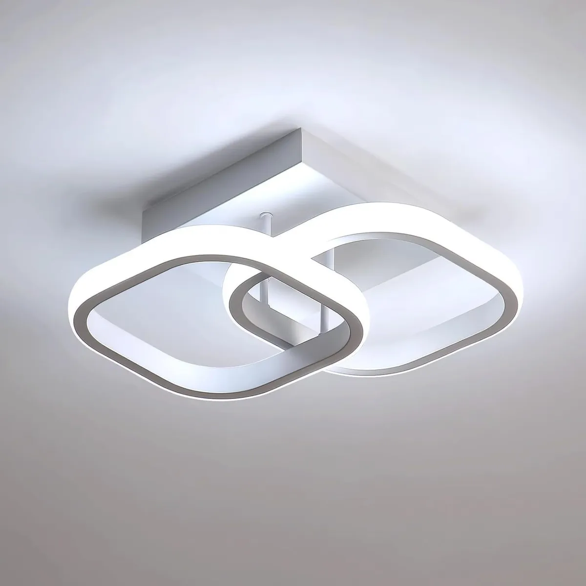 CASA NEW - Lámpara de Techo Moderna Salon Cuadrado Blanco