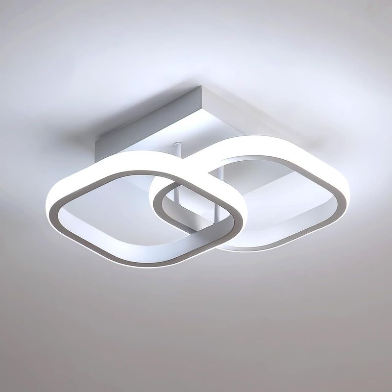 CASA NEW - Lámpara de Techo Moderna Salon Cuadrado Blanco
