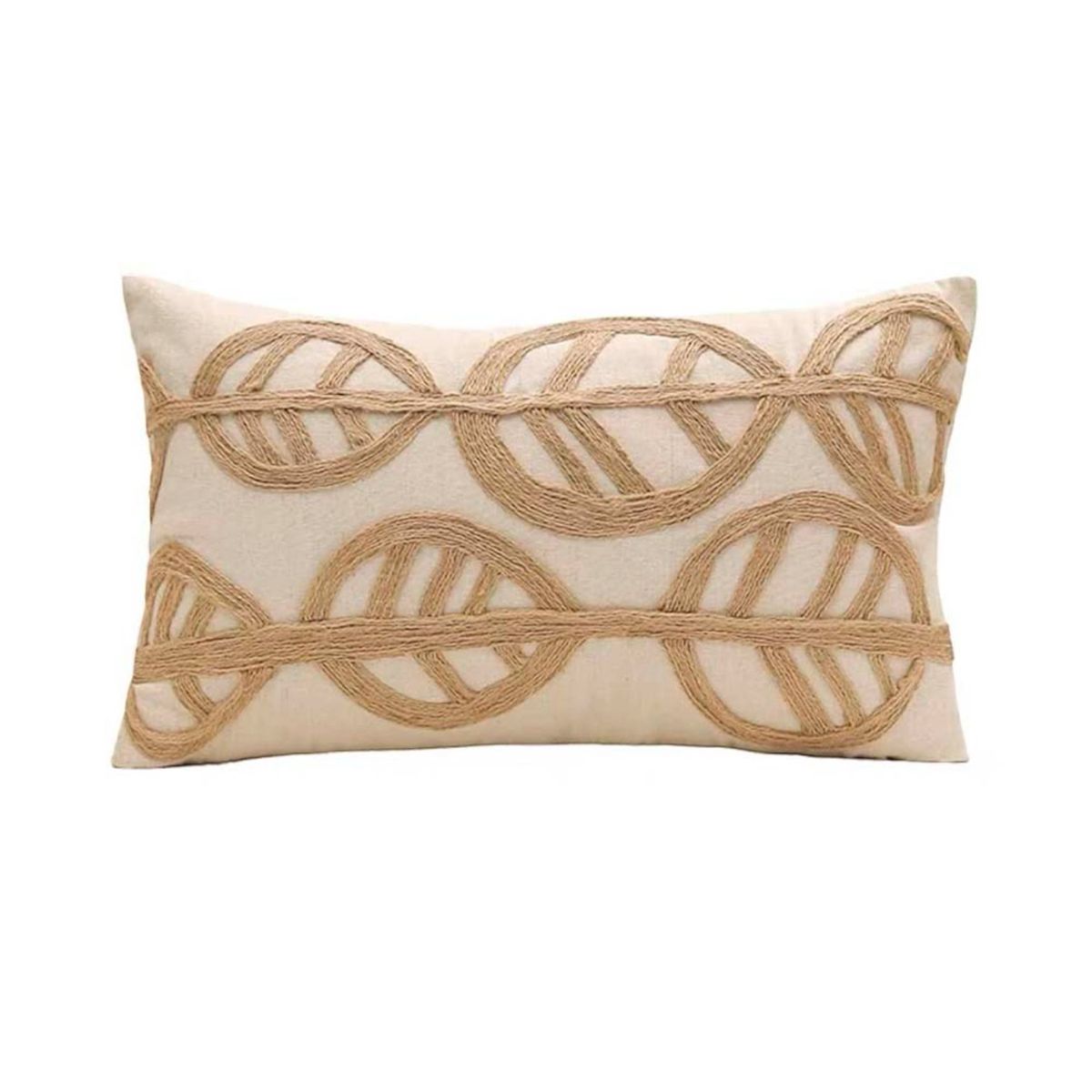 GENERICO - Pack De 02 Fundas De Cojin Con Detalles En Yute 30x50 Cm md07