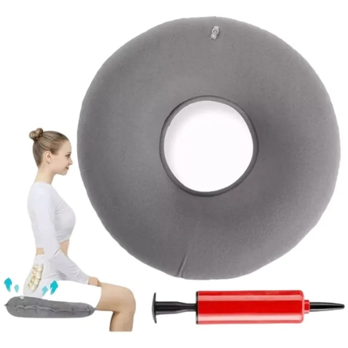 GENERICO - Cojin Dona Ortopedicas Para Las Hemorroides Inflable Asiento