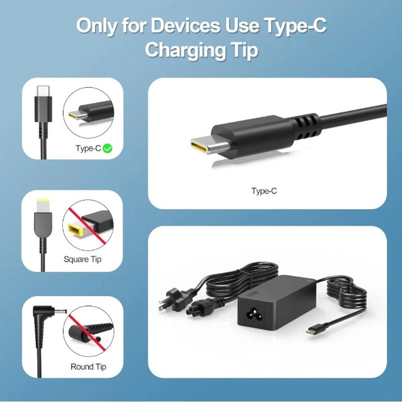 GENERICO - Cargador Para Lenovo Thinkpad Usb-c 65w T14 T14s L15