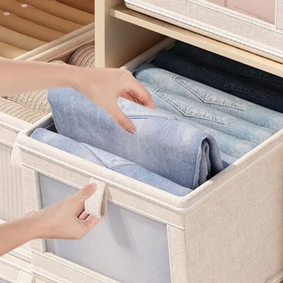 EVERSO - Pack 6 Organizador De Jeans Caja Organizador Closet Interior