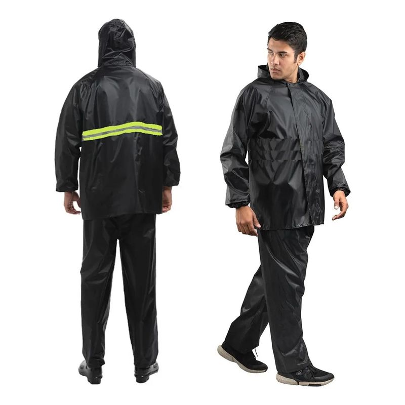 GENERICO - Traje Lluvia Impermeable Moto Chubasquero Reflectante 2 Pcs