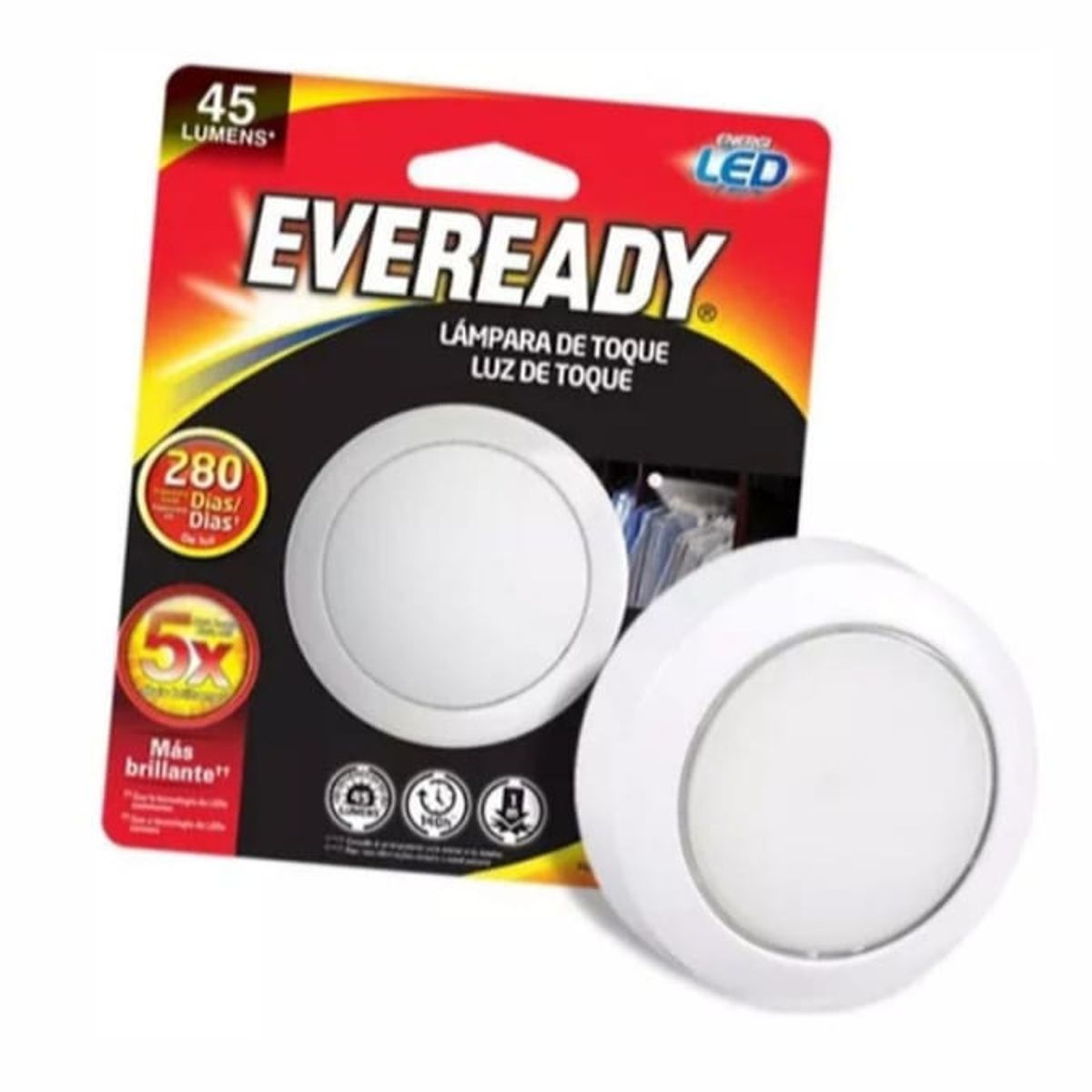 EVEREADY - Pack 2 Lámparas de Toque Led Eveready 45 lum.