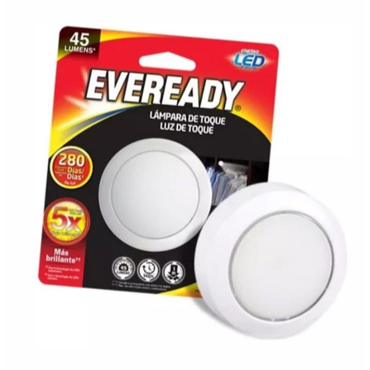 EVEREADY - Pack 2 Lámparas de Toque Led Eveready 45 lum.