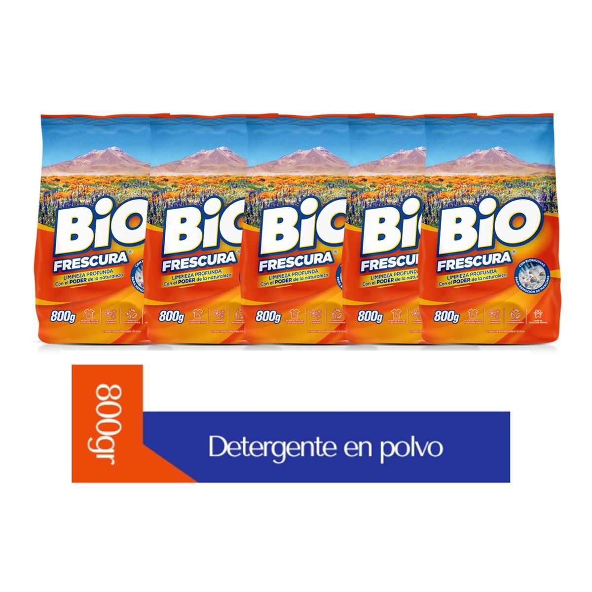 BIOFRESCURA - X5 Detergente Bio Frescura En Polvo Desierto Florido 800g