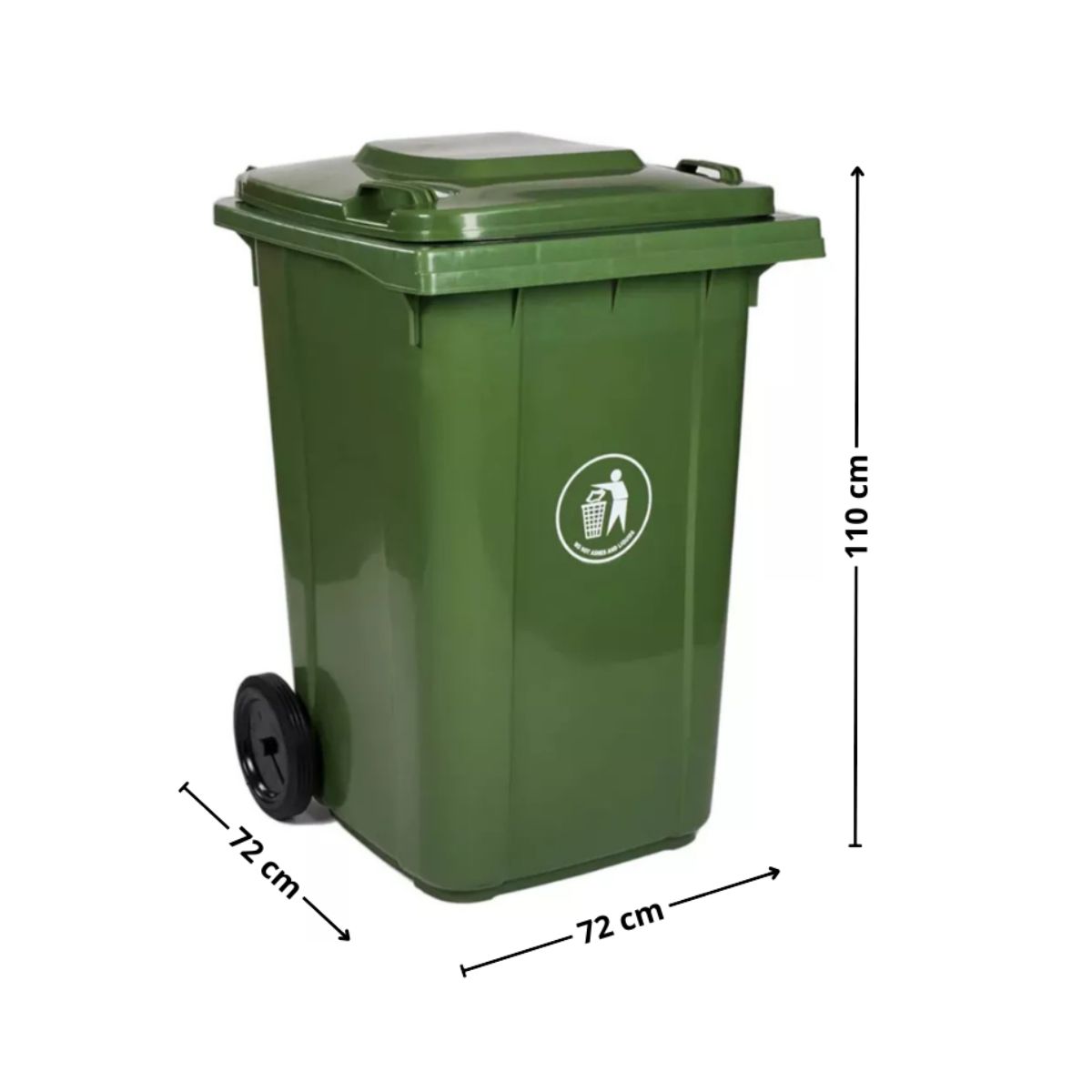 GENERICO - Basurero 360lt con tapa alta densidad verde