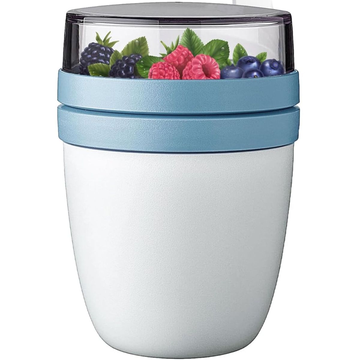 TITIZ - Vaso Para Yogurt Frutas y Cereales Titiz 650ml Celeste