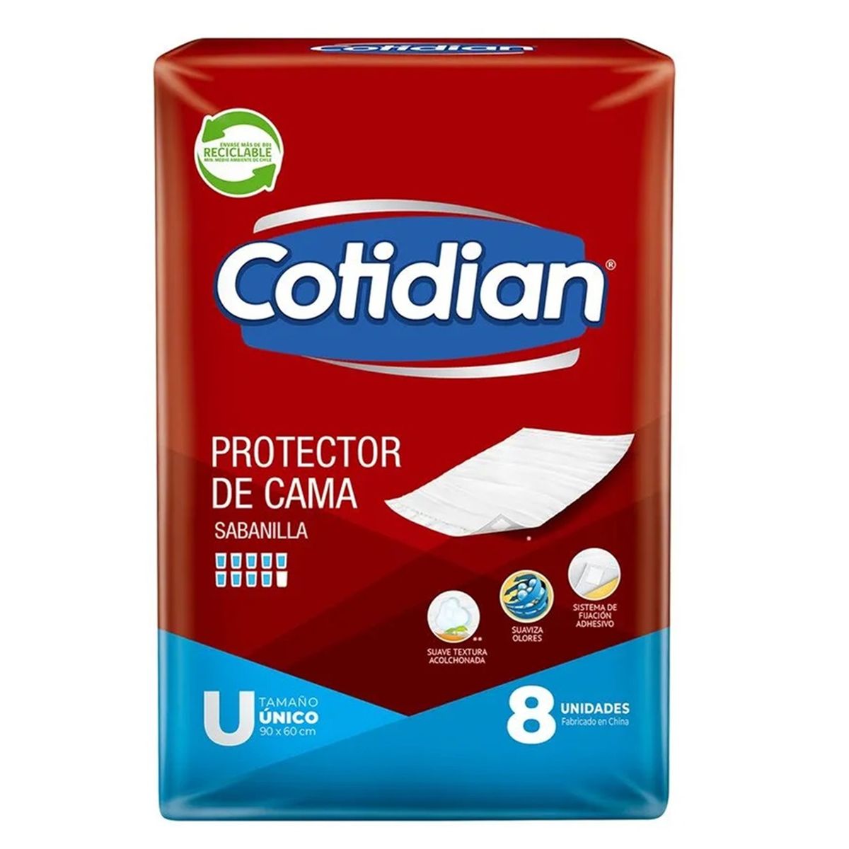 COTIDIAN - X2 Protector De Cama Cotidian Sabanilla 8unid Gel Absorbente