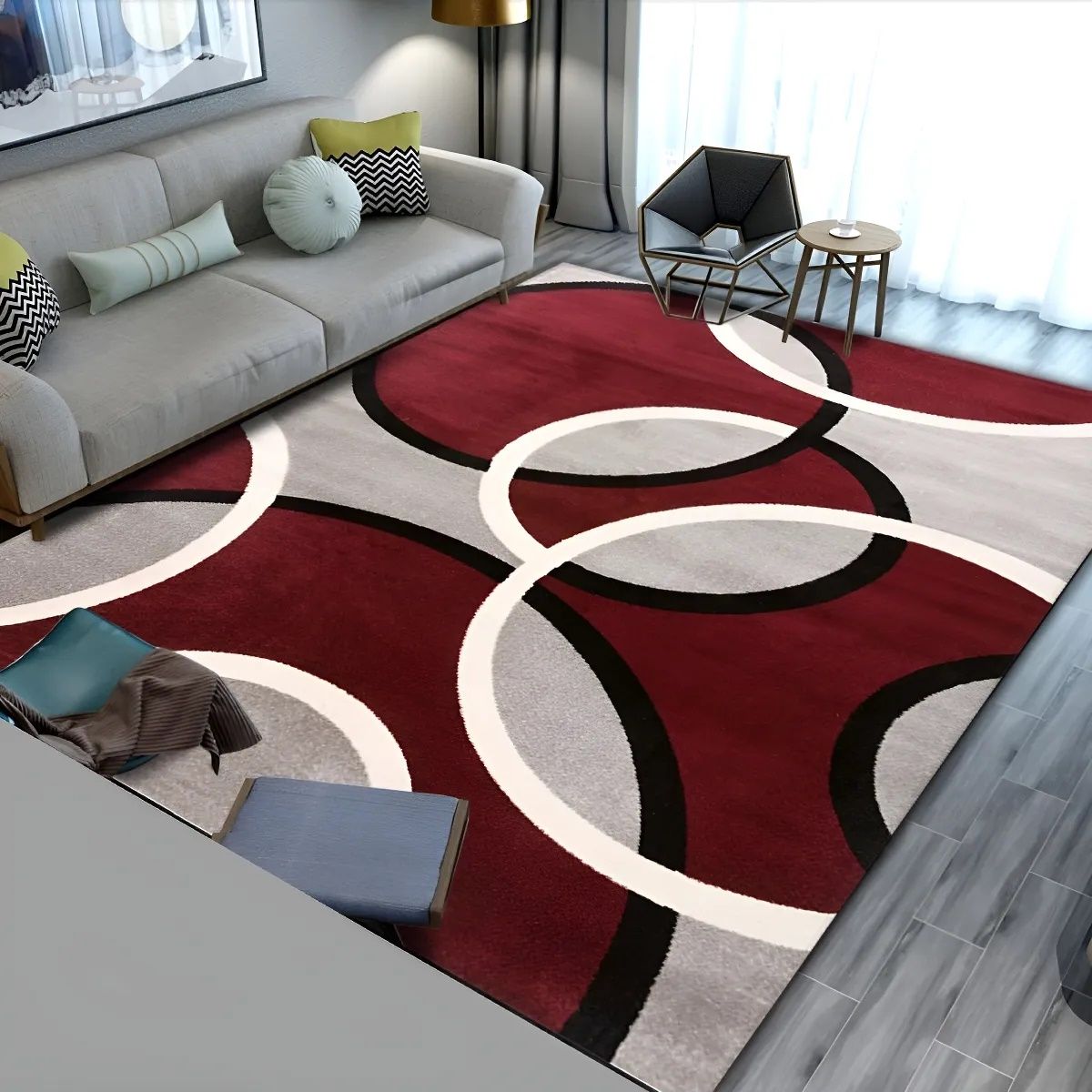 GENERICO - Alfombra MODERNA 200X240 CM BURDEO DISEÑO CIRLOS WYM