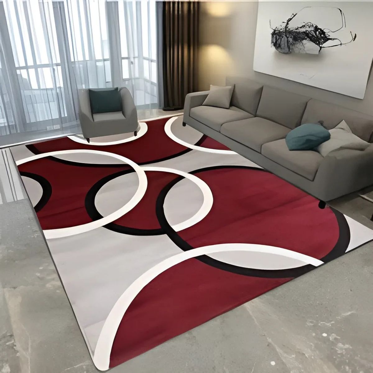 GENERICO - Alfombra MODERNA 200X240 CM BURDEO DISEÑO CIRLOS WYM