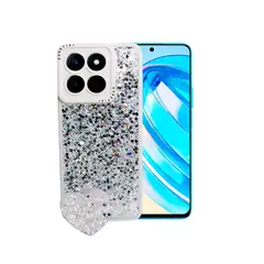 GENERICO - CARCASA PARA HONOR X8A 5G GLITTER INCLUYE POP SOCKET COLOR BLANCO