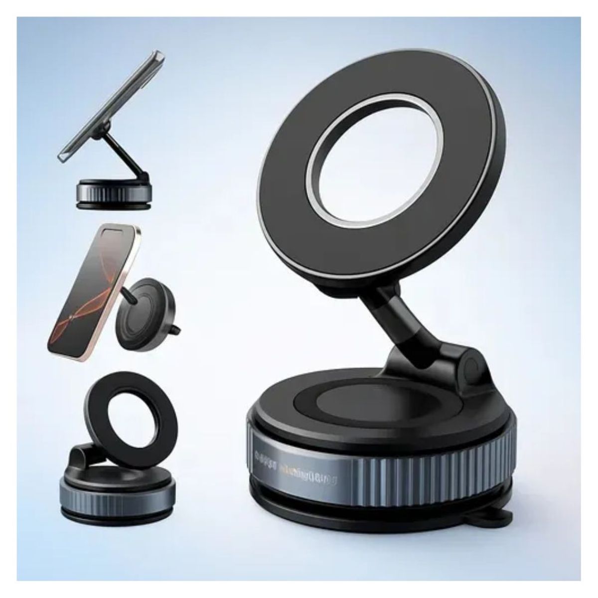 GENERICO - Soporte Magnético Giratorio 360 Con Ventosa De Vacío