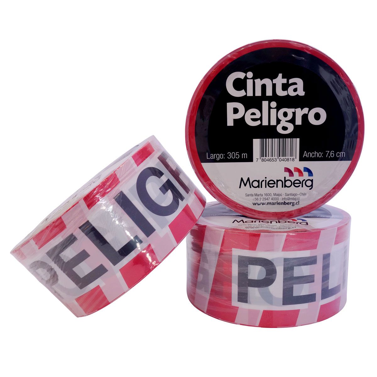 Cinta Peligro para Señalización 7,6x305m 3 unidades, marca MARIENBERG - Foto 2