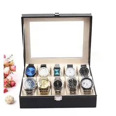 GENERICO - Organizador Estuche Caja 12 Relojes Exhibidor Elegante Joyas