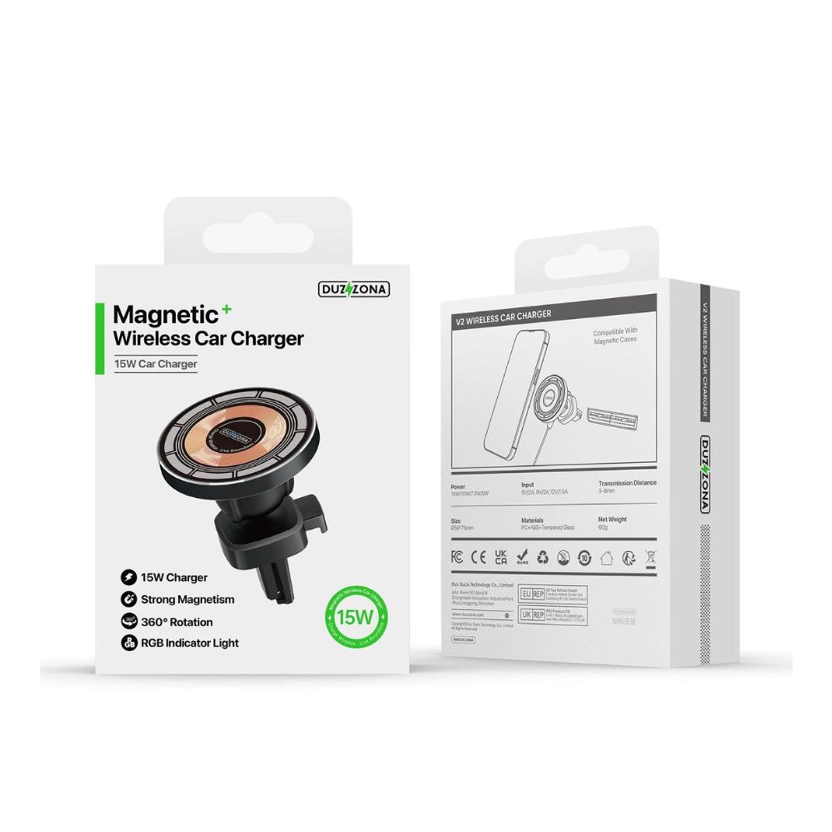 GENERICO - Soporte De Auto Carga Inalambrica 15w Compatible Magsafe