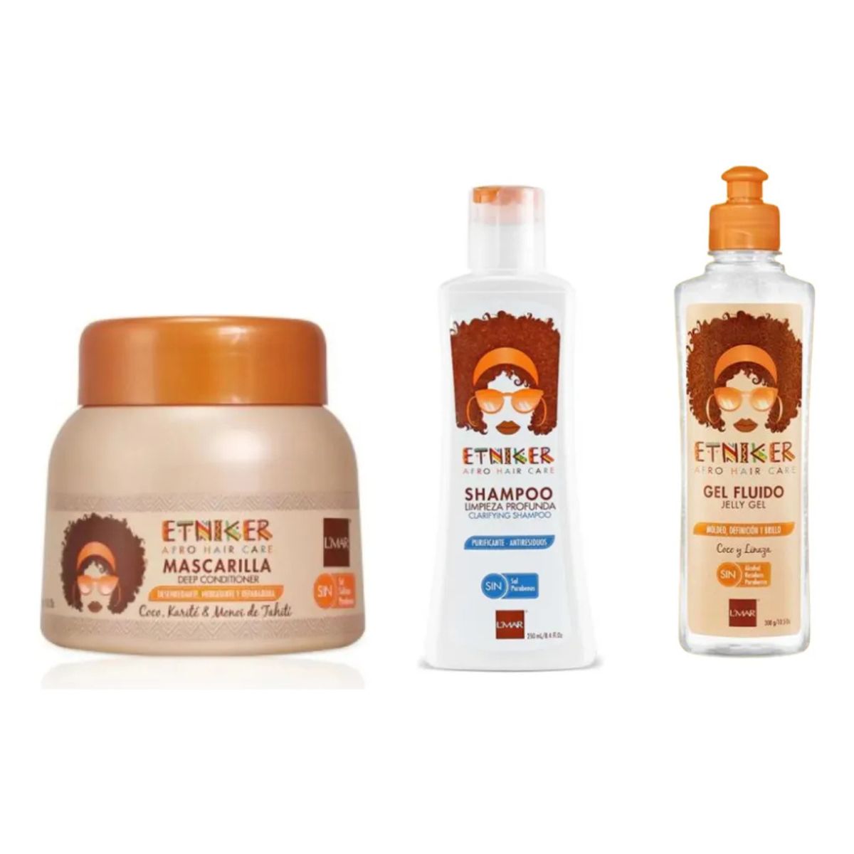 ETNIKER - Pack Shampoo Afrohair + Mascarilla Afro + Gel Fluido Etniker