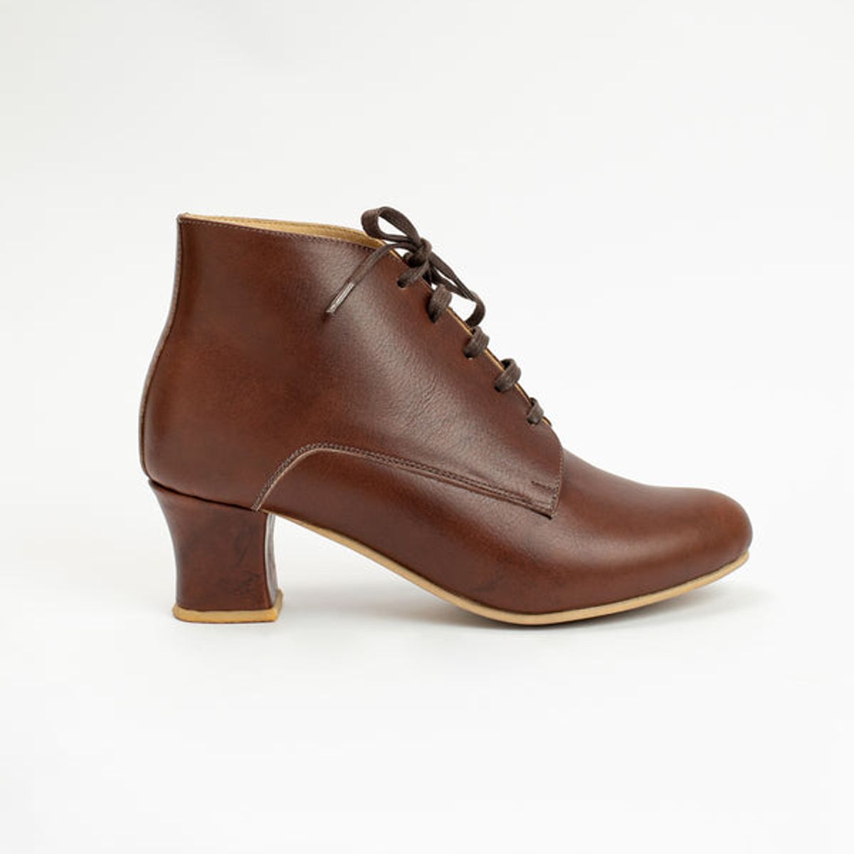 GANDARVA - Botín Mujer De Cuero Amaranta Café Moro 5 cm 