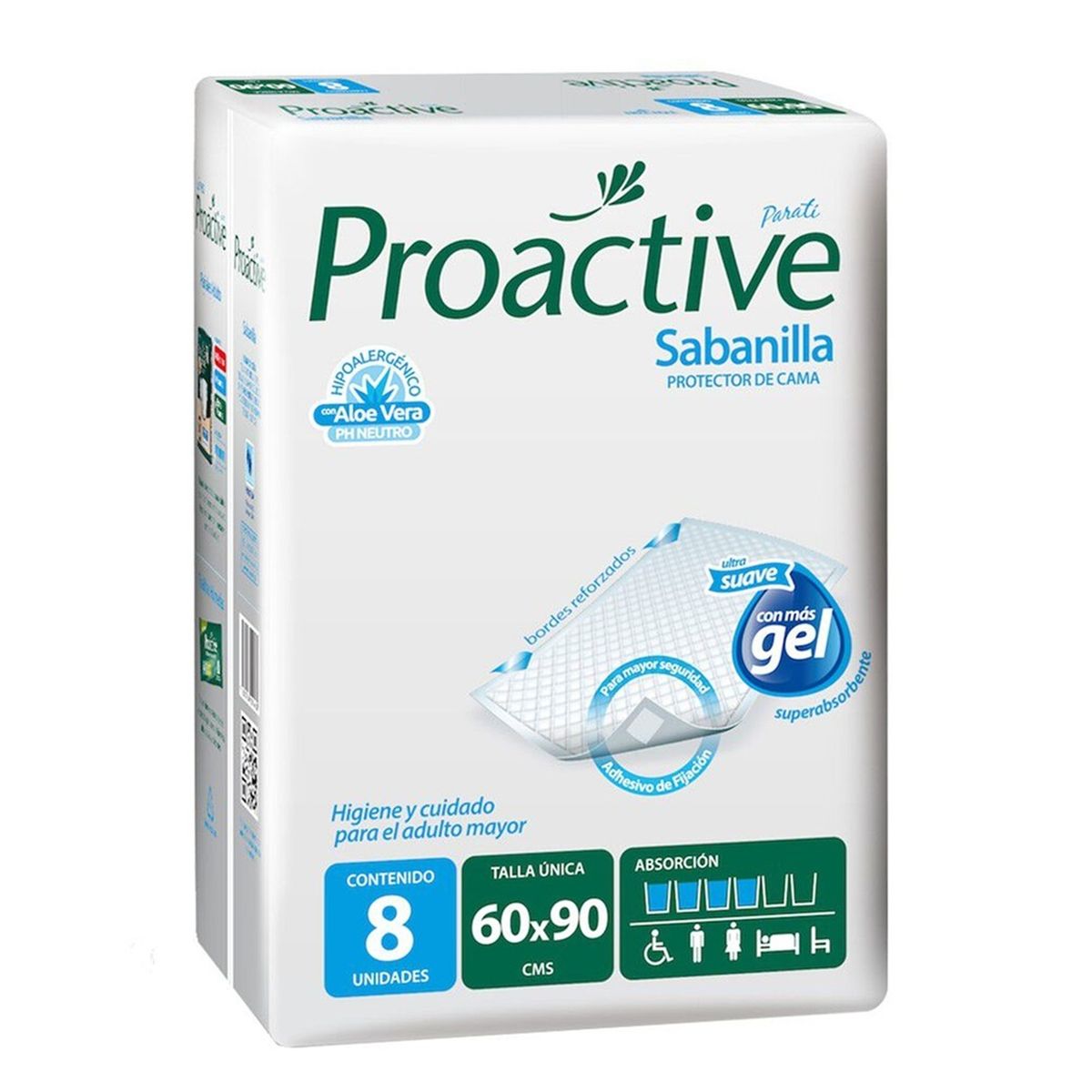 GENERICO - Protector De Cama Proactive Sabanilla 8unid Superabsorbente