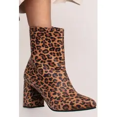 GANDARVA - Botín Mujer De Cuero Guacolda Animal Print 7 cm