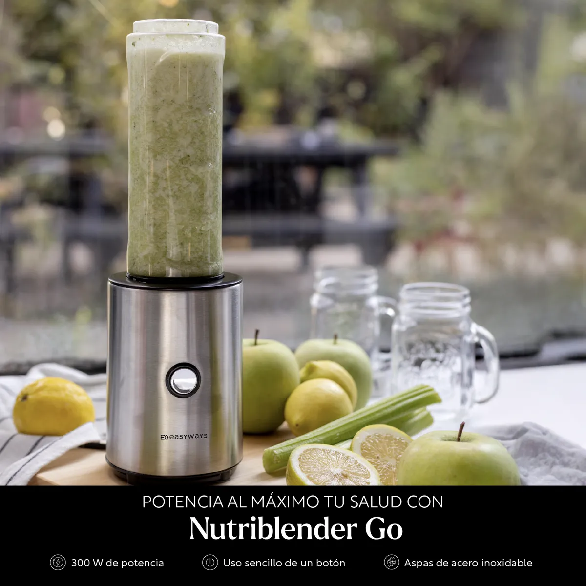 EASYWAYS - Licuadora Personal NutriBlender Go dos vasos 600 ml EasyWays