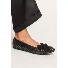 GANDARVA - Ballerina Mujer De Cuero Magnolia Negro Cebra