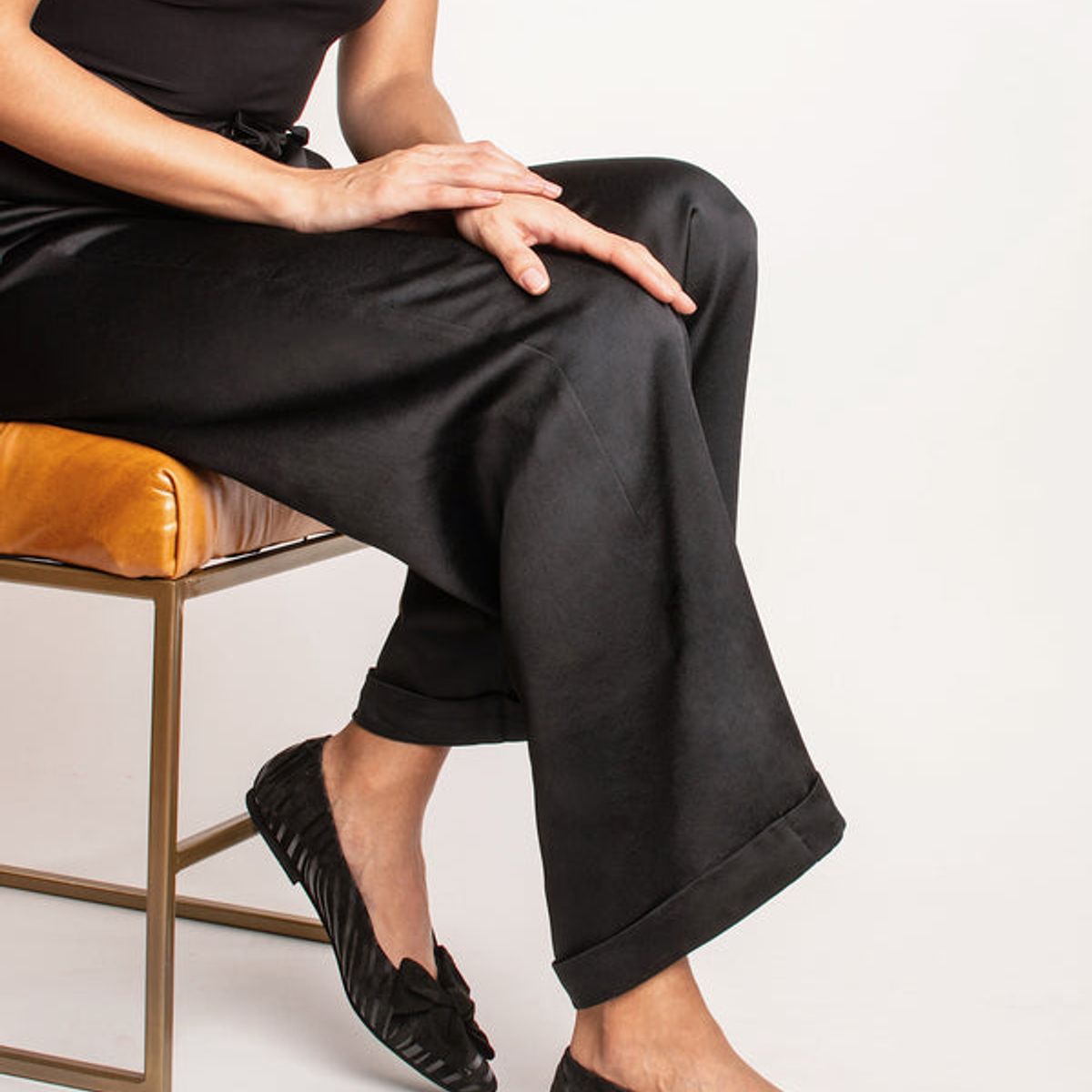 GANDARVA - Ballerina Mujer De Cuero Magnolia Negro Cebra