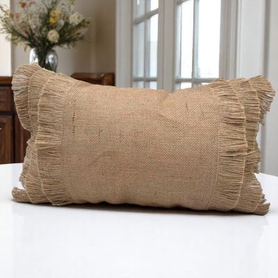 Imagen 2 del producto Pack de 02 Fundas De Cojin con detalles en yute 30x50cm md09.