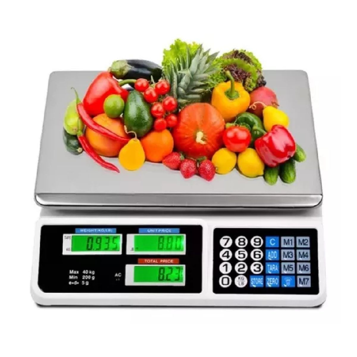 MUNDO MAGIA - Balanza Pesa Digital 40 Kilos Recargable Negocio Electrónica