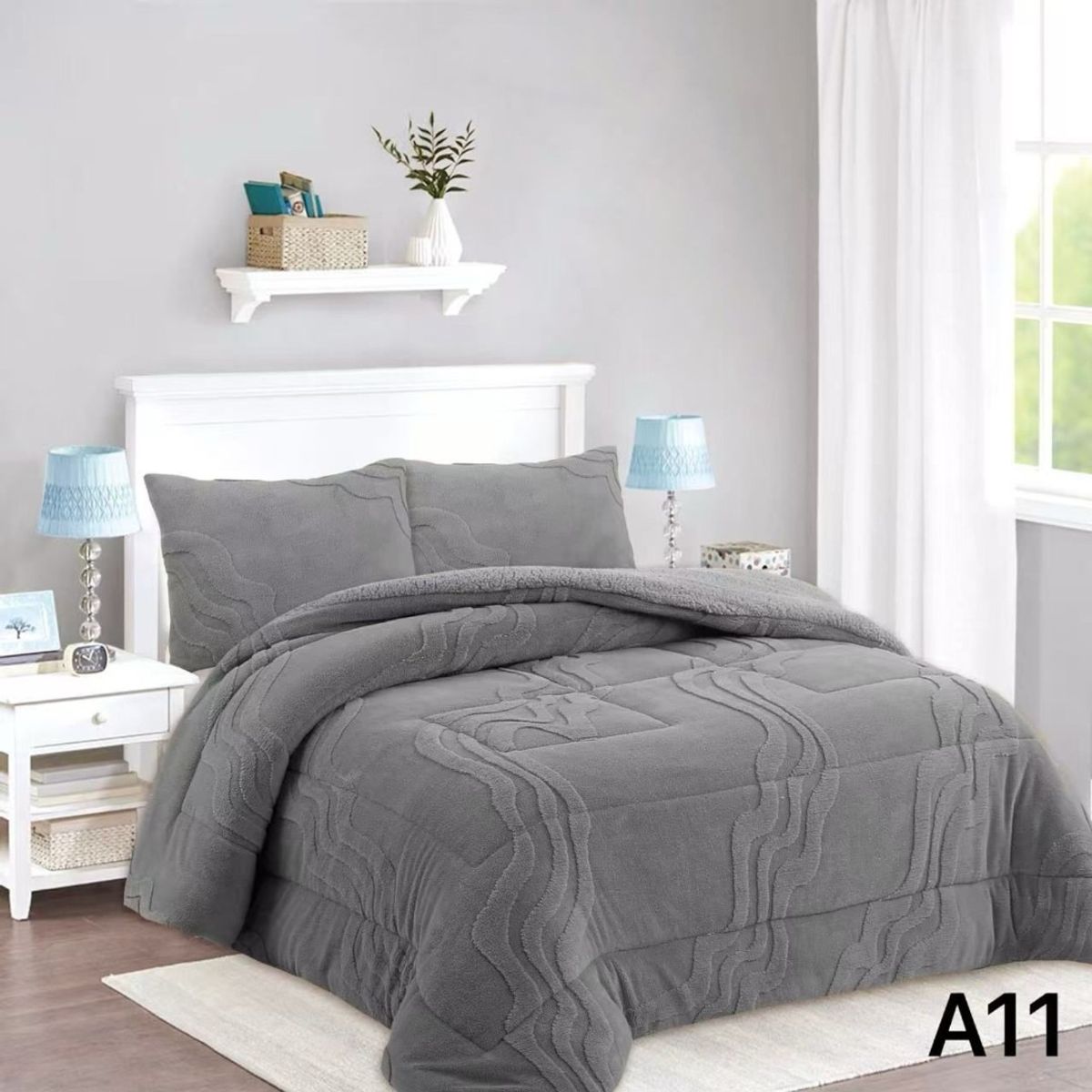 ANGELES DEL HOGAR - COBERTOR CON CHIPRRO DISEÑO RELIEVE KING