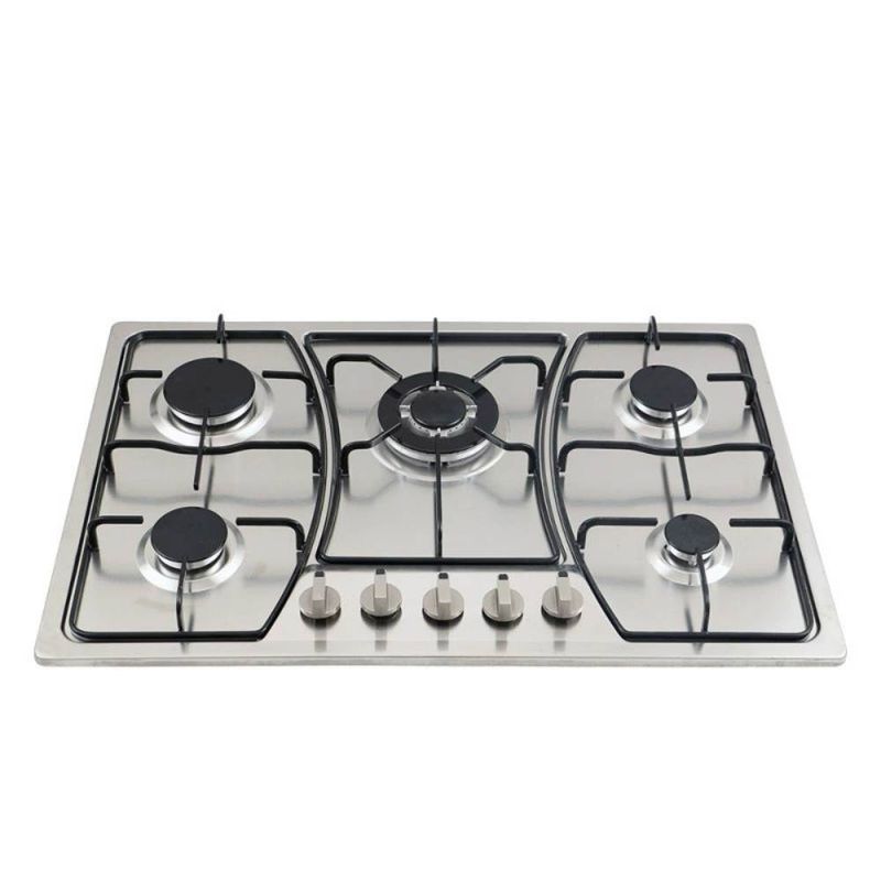 MUNDO MAGIA - Parrilla Empotrable Estufa 5 Quemadores Gas Acero Inoxidable