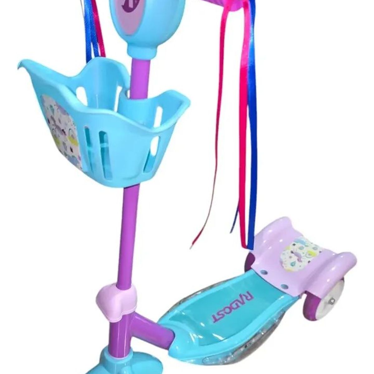 GENERICO - Triscooter con canasto luces led 3 ruedas Radost para niños
