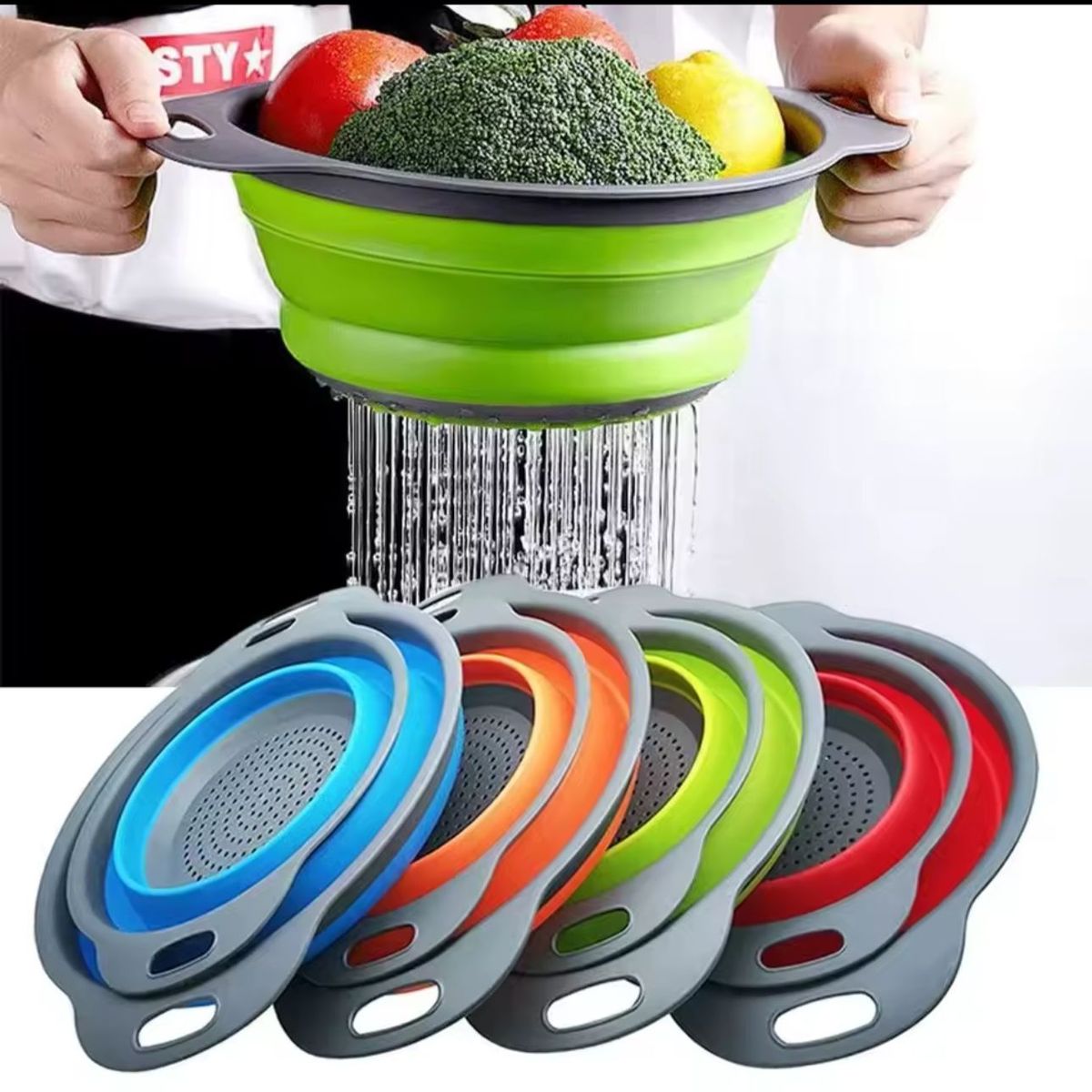 GENERICO - Colador Plegable De Silicona Escurridor De Alimentos