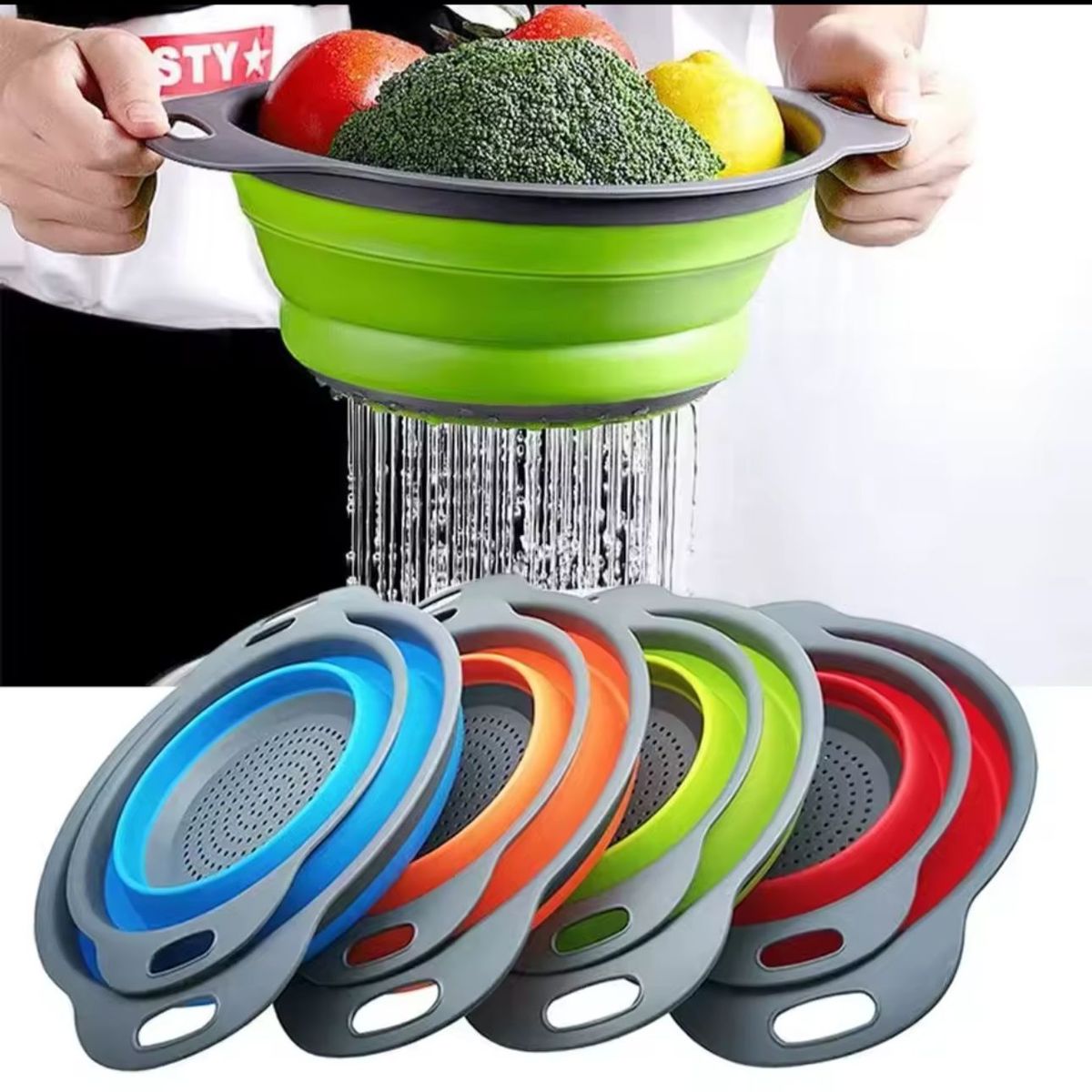 GENERICO - Colador Plegable De Silicona Escurridor De Alimentos