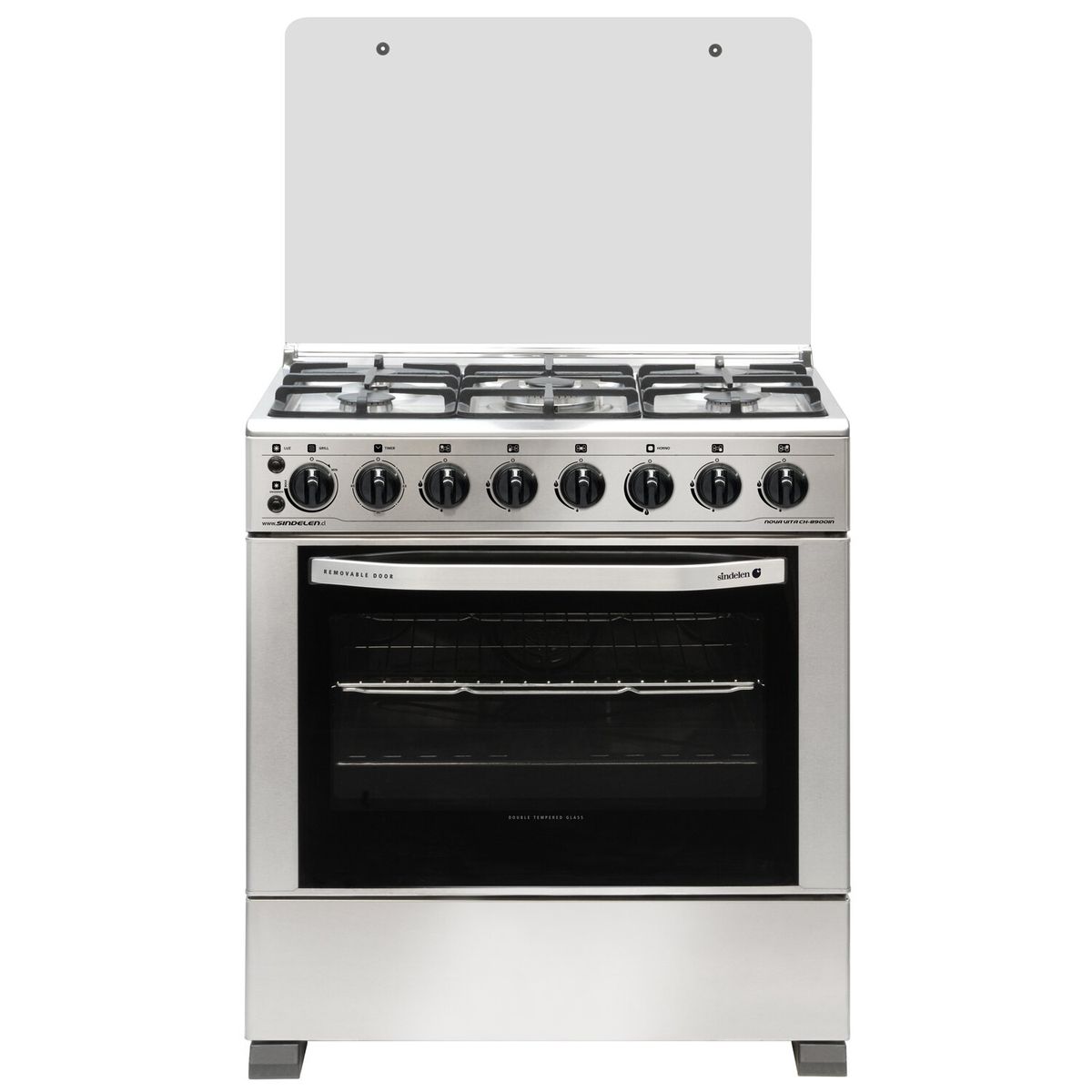 SINDELEN - Cocina 5 Quemadores Horno De 84 Lt Con Grill Gas Licuado Ch-8900In Sindelen