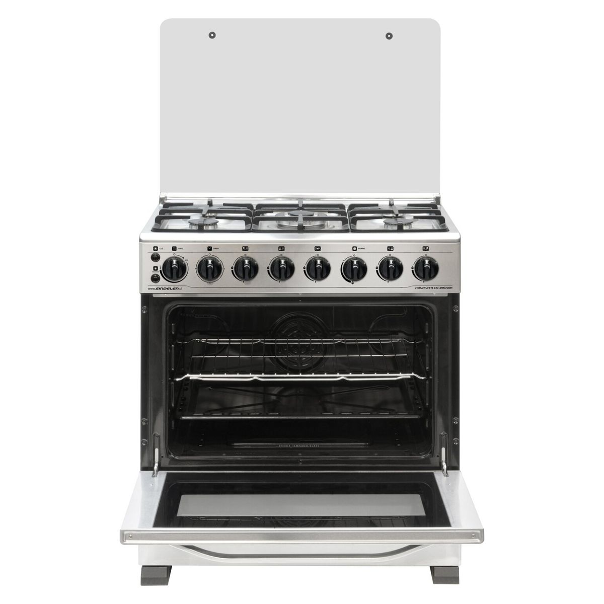 SINDELEN - Cocina 5 Quemadores Horno De 84 Lt Con Grill Gas Licuado Ch-8900In Sindelen