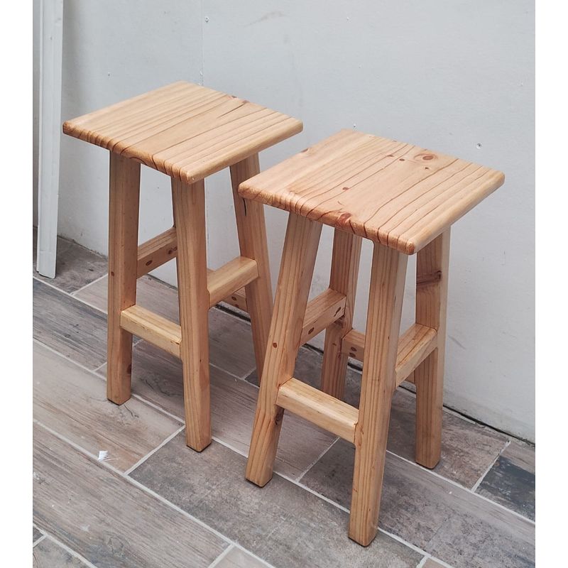 GENERICO - Pisos Taburetes Madera Para Bar 2 Unidades cubierta cuadrada