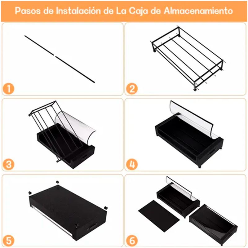 IDEEHOUSE - Pack 2 Organizador Con Ruedas Para Bajo De La Cama