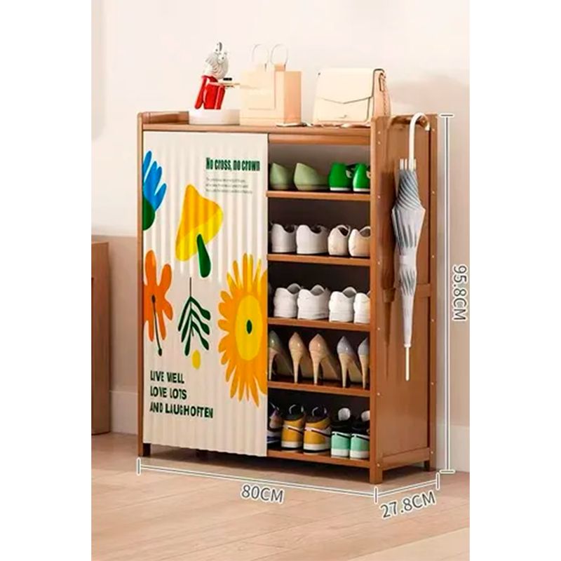IDEEHOUSE - Zapateras Organizadores Bamboo En Plano 6 Niveles Cortina